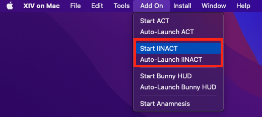 Start IINACT Menu